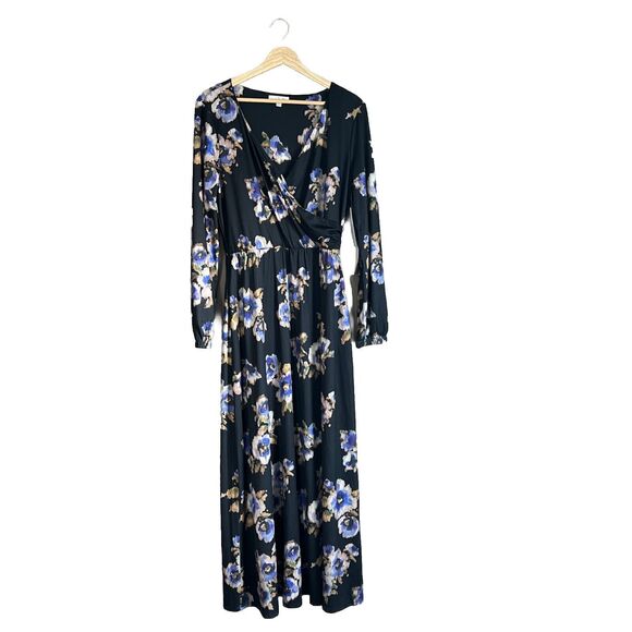 Nine Britton Maxi Dress Womens Large Long Sleeve V-Neck Stretch Stitch Fix - Picture 1 of 11